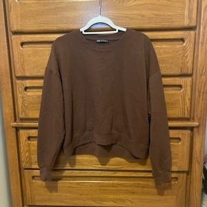 Brown Zara Crewneck Sweatshirt